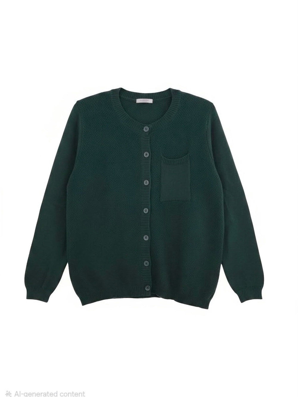 SHEIN Dark Green Button-Up Knit Cardigan